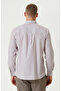 Bordo Çizgi Desenli Gömlek - 5