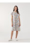 Original Oval Neck Floral Dress