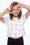 Bow Printed Girls' Crop T-Shirt