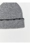 Alita City Farkıyla Lcw Accessories Gray Knitwear Patterned Women's Beanie - 2