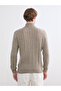 Southblue Beige Hair Braid Patterned Wool Blend Knitwear Men's Sweater - 4