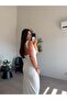 Ecru Draped Backless Dress - 6