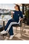 Modal Wide Striped Slit Sports Tracksuit Set - 6