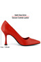 Suzanna Red Genuine Calfskin Pointed Toe Classic Thin Heeled Stiletto Shoes - 5