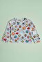 Top Patterned Crew Neck Fleece Unisex Children's Pajama Set - 4