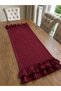 İnci Vintage Seamless Double Layer Ruffled Burgundy Runner - 8