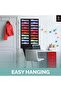 Heavy Duty Storage Pocket Chart for Classroom, 20 Pocket Storage Organizer with 4 Over-Door Hangers - 5