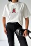 Crep Women's Cherry Printed Oversize T-Shirt 100% Cotton 24/1 Single Jersey
