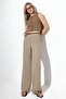 Belted Linen Look Straight-Leg Trousers - 4
