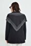 Scarf Detailed Shoulder Padded Blazer Jacket - 8