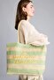 Women's Embroidered Green Beach Bag G8714Axns
