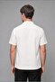 Ultra Soft Regular Fit Polo Collar Striped Modal Short Sleeve Ecru Shirt I0071Ax26Sm - 6