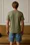 Men's Short Sleeve Comfortable Cotton Khaki T-Shirt - 3