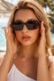Women's uv400 black rectangle sunglasses with accessories 25-21 c2 - 3