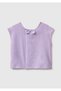 Girl's Lilac Kimono Sleeve T-Shirt with Bow Detail on the Back - 2