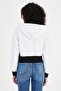 Hooded Fleece Crop Cardigan (B23-36302-Ekru) - 3
