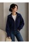 Women's Turn-Down Collar Zippered Knitwear Cardigan - 2