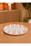Pink Striped Ceramic Presentation Set |   Cake Pan, Layered Cookie Tray and Serving Plate Gold - Feray Home - 5