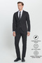 Men's Black Extra Slim Fit Slim Fit Swallow Collar Suit - 2