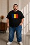 Men's Large Size Short Sleeve Romania Flag Printed T-Shirt 3XL 4XL 5XL 6XL 7XL 8XL 9XL