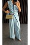 Women's B Belted Vest Suit Baby Blue - 8