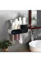 Ecoco Adhesive Magnetic Toothpaste Squeezer and Holder with 4 Brush Holders Bathroom Organizer New