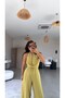 Oil Green Crepe Fabric Tied Premium Jumpsuit - 5