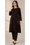 Handcrafted Brown Velvet Embroidered Shirt - 3