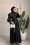 Design Balloon Sleeve Yellow Summer Belted Lined Black Scallop Dress - 4