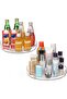 Lazy Susan Rack Organizer, 360 Degree Rotating Round Lazy Susan Turntable for Cabinet, Clear