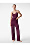 Lace Detailed V-Neck Viscose Strap Pajama Top