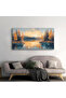Yellow Nightfall Landscape Wall Art (60x120 cm) – Modern wrap Framed Canvas Print - 5