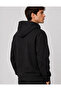 Men's Black Hooded Zip-Up Oversized Brushed Inside Printed Sweatshirt Winter School Cardigan - 6