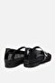 Women's Leather Black Mesh Ballerinas - 4
