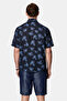 Short Sleeve Boxy Fit Printed 100% Cotton Sports Shirt - 6