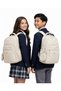 Dp Casual a Quality Cream 5 External Zipper Compartments Water Repellent School Sports Travel Daily Light Fabric Backpack 7-16