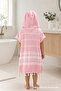 Cotton Children's Bathrobe Poncho Peshtemal 100% Cotton Beach Towel Pink - 2