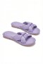 Women's Lilac Puff Slippers Soft Soled Lightweight Flexible Fluffy Ribbon Detailed Summer Comfortable Sandals 23 - 5