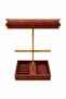 Jewelry Stand Single Cylinder with Cubes and Plate Dark Pink