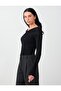 Black Slim Fit Asymmetrical Knitted Blouse - 3