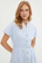 Tie-Waist Linen Look Midi Dress - 4