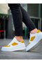 Kb-X8 Kuback White Skin Yellow Suede Detailed White High Sole Casual Sports Shoes - 2