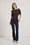 Half Sleeve Boat Neck Waist-Slit Blouse - 4