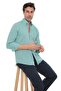 Slim Fit Long Sleeve Lapel Buttoned Breathable Linen Gift Boxed Men's Shirt Fs-004548 - Light Green