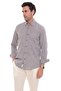 Slim Fit Long Sleeve Lapel Collar Buttoned Breathable Linen Gift Boxed Men's Shirt Fs-004548 - Brown - 3