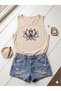 Lotus Flower Printed Women's (Off Shoulder) Slim Fit Strap T-Shirt