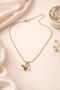 Steel Zircon Stone Butterfly Necklace - 3