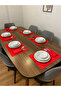 12 Piece Supla & Napkin Dowry Set – Red Supla Set for 6 People, Stain Resistant - 2