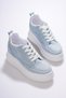 Women's Height Increasing Internal Hidden Heel Baby Blue Sports Shoes Sneaker - 4