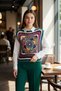 Multi-Colored Authentic Bohemian Mandala Patterned Retro Knitwear Crochet Knitted Sweater